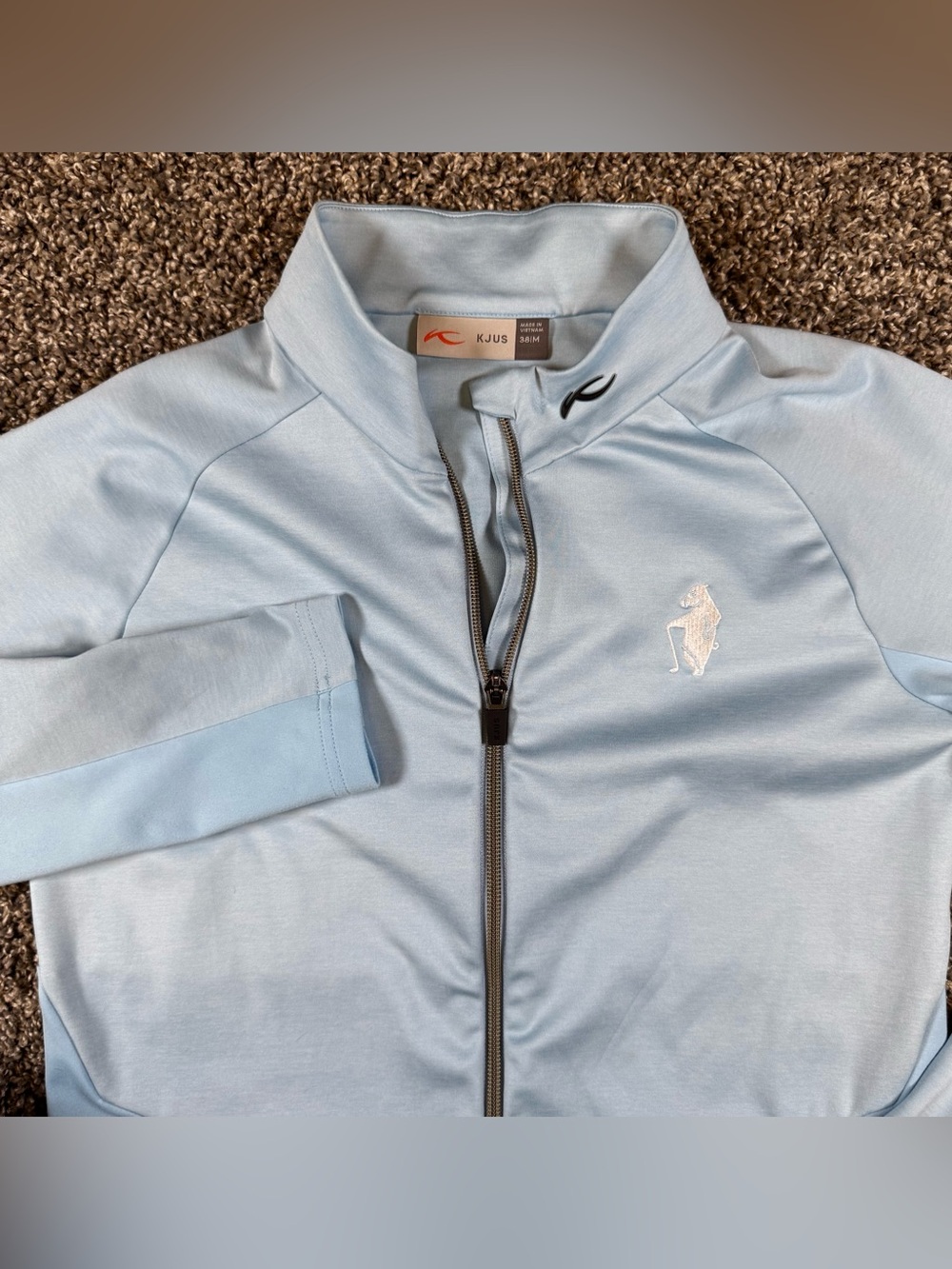 KJUS Marlene Hogs Head Ireland Jacket Women 38 M Blue Full Zip Golf Performance